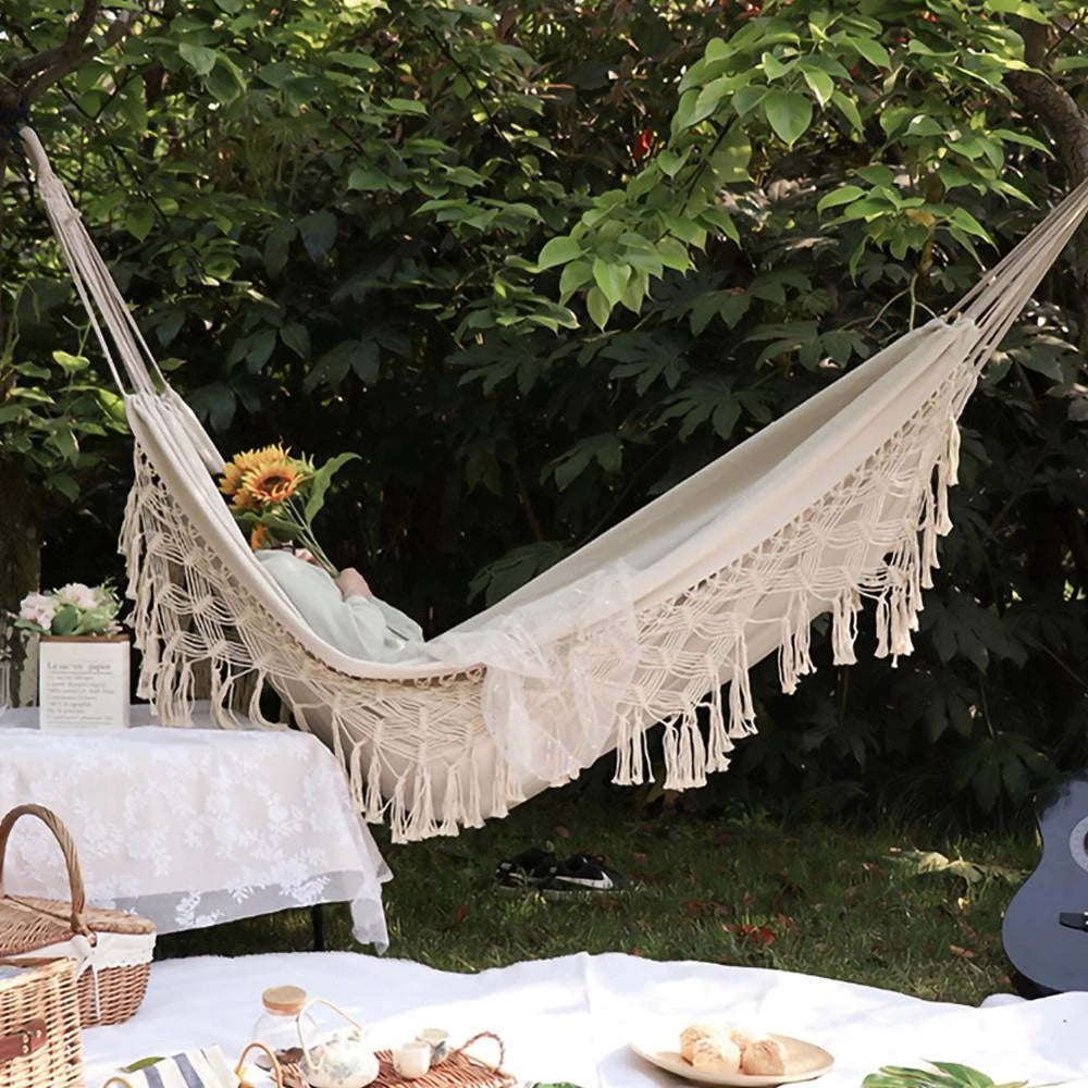 W. Large 2 Person Hammock  - Boho Style Brazilian Macrame