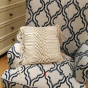 W. Bohemian Hand-woven Macrame Cotton Cushion Covers